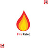 Fire rating icon in red and yellow