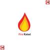 Fire rating icon in red and yellow
