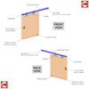 Two Sliding Doors and Frame Kit - Utah Oak Door - Frosted Glass - Unfinished