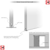 Double Sliding Door & Track - Axis Shaker Walnut Doors - Clear Glass - Prefinished