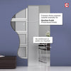 Garvald 8mm Obscure Glass - Clear Printed Design - Single Absolute Pocket Door
