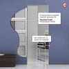 Ratho 8mm Clear Glass - Obscure Printed Design - Single Absolute Pocket Door