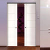 Seville Flush Absolute Evokit Double Pocket Doors - White Primed