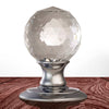 AC020  Delamain Ice Facetted Crystal Mortice Knob Handles - 2 Finishes