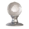 AC020  Delamain Ice Facetted Crystal Mortice Knob Handles - 2 Finishes