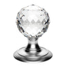 AC020  Delamain Ice Facetted Crystal Mortice Knob Handles - 2 Finishes
