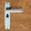 Art Deco ADR013 Bathroom Backplate Lever Lock Door Handles - 2 Finishes