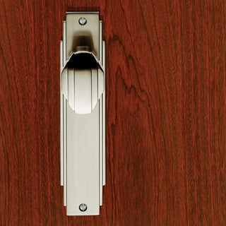 Image: Art Deco ADR022 Knob Latch Door Handles on Backplate - 2 Finishes