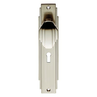 Art Deco ADR021 Knob Lock Door Handles on Backplate - 2 Finishes