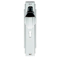 Art Deco ADR021 Knob Lock Door Handles on Backplate - 2 Finishes