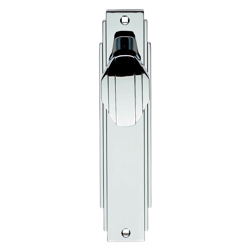 Art Deco ADR022 Knob Latch Door Handles on Backplate - 2 Finishes
