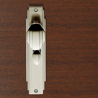 Image: Art Deco ADR023 Bathroom Backplate Knob Lock Door Handles - 2 Finishes