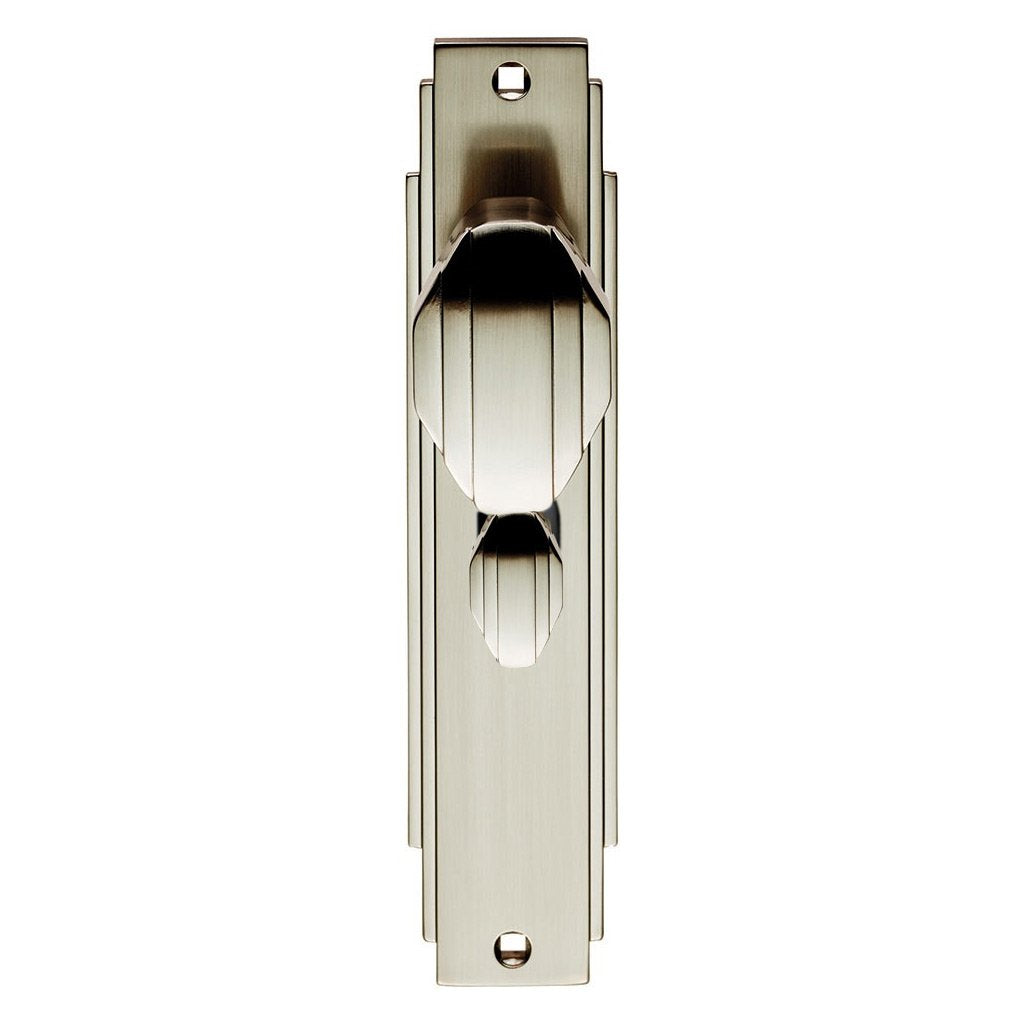Art Deco ADR023 Bathroom Backplate Knob Lock Door Handles - 2 Finishes