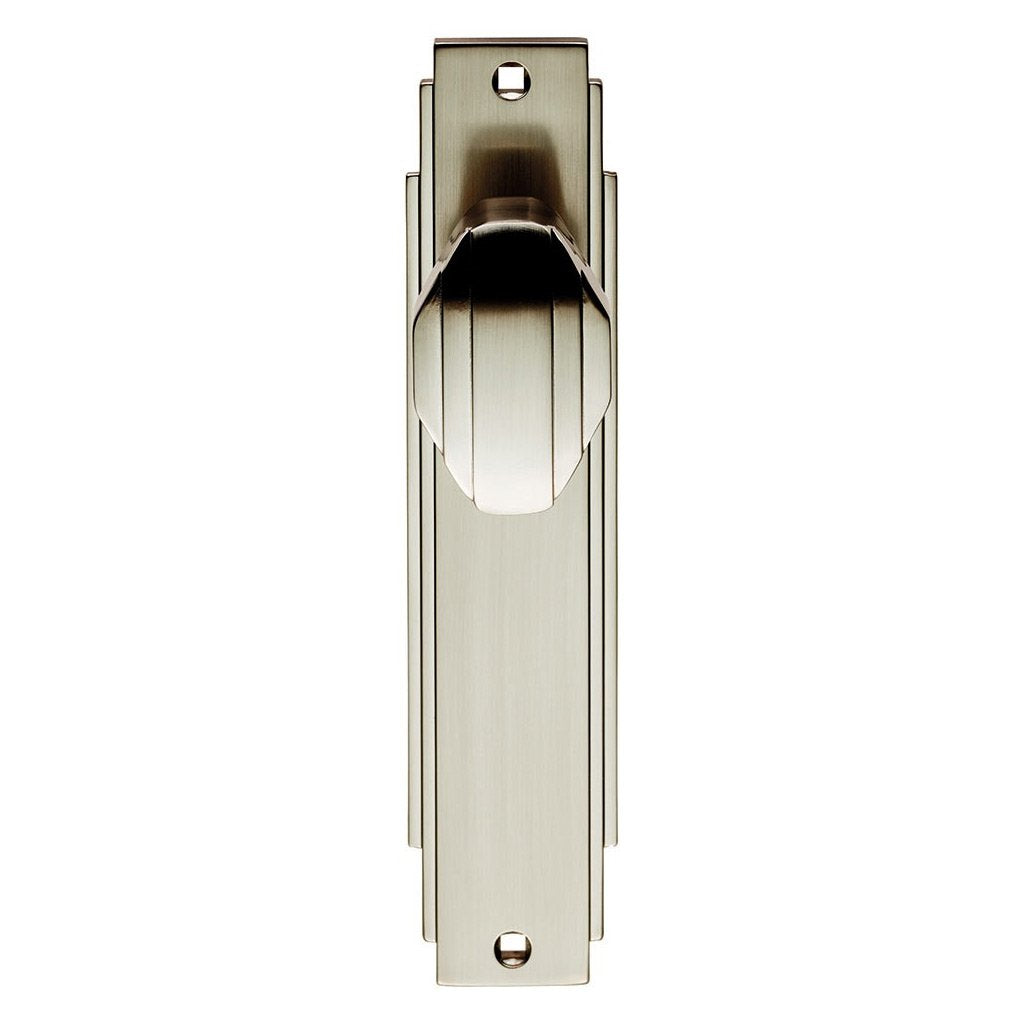 Art Deco ADR022 Knob Latch Door Handles on Backplate - 2 Finishes