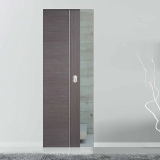 Image: Bespoke Chocolate Grey Alcaraz Single Frameless Pocket Door - Prefinished