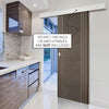 Single Sliding Door & Wall Track - Alcaraz Chocolate Grey Door - Prefinished