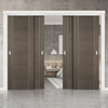 Bespoke Thruslide Chocolate Grey Alcaraz Door - 4 Sliding Doors and Frame Kit - Prefinished
