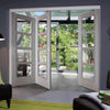 Three Folding Doors & Frame Kit - Vancouver Light Grey 2+1 - Clear Glass - Prefinished