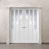 Alexander Lightly Grained Internal PVC Door Pair - Clova Style Sandblasted Glass