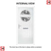 Cottage Style Alfetta 2 Composite Front Door Set with Abstract Glass - Shown in Chartwell Green