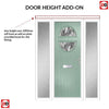 Cottage Style Alfetta 2 Composite Front Door Set with Double Side Screen - Abstract Glass - Shown in Chartwell Green