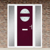 Cottage Style Alfetta 2 Composite Front Door Set with Double Side Screen - Pusan Glass - Shown in Purple Violet