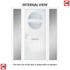 Cottage Style Alfetta 2 Composite Front Door Set with Double Side Screen - Pusan Glass - Shown in Purple Violet