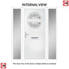 Cottage Style Alfetta 2 Composite Front Door Set with Double Side Screen - Mirage Glass - Shown in Red