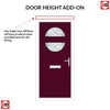 Cottage Style Alfetta 2 Composite Front Door Set with Pusan Glass - Shown in Purple Violet