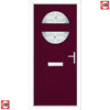 Cottage Style Alfetta 2 Composite Front Door Set with Pusan Glass - Shown in Purple Violet