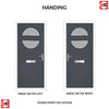 Cottage Style Alfetta 2 Composite Front Door Set with Ice Edge Glass - Shown in Slate Grey