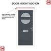 Cottage Style Alfetta 2 Composite Front Door Set with Ice Edge Glass - Shown in Slate Grey