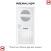 Cottage Style Alfetta 2 Composite Front Door Set with Ice Edge Glass - Shown in Slate Grey