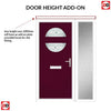 Cottage Style Alfetta 2 Composite Front Door Set with Single Side Screen - Pusan Glass - Shown in Purple Violet