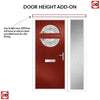 Cottage Style Alfetta 2 Composite Front Door Set with Single Side Screen - Mirage Glass - Shown in Red
