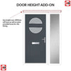 Cottage Style Alfetta 2 Composite Front Door Set with Single Side Screen - Ice Edge Glass - Shown in Slate Grey