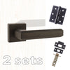 Two Pack Forme Alila Designer Lever on Minimal Square Rose - Matt Black
