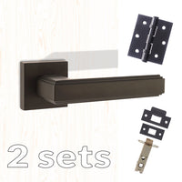 Two Pack Forme Alila Designer Lever on Minimal Square Rose - Matt Black