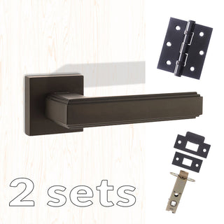 Image: Two Pack Forme Alila Designer Lever on Minimal Square Rose - Matt Black