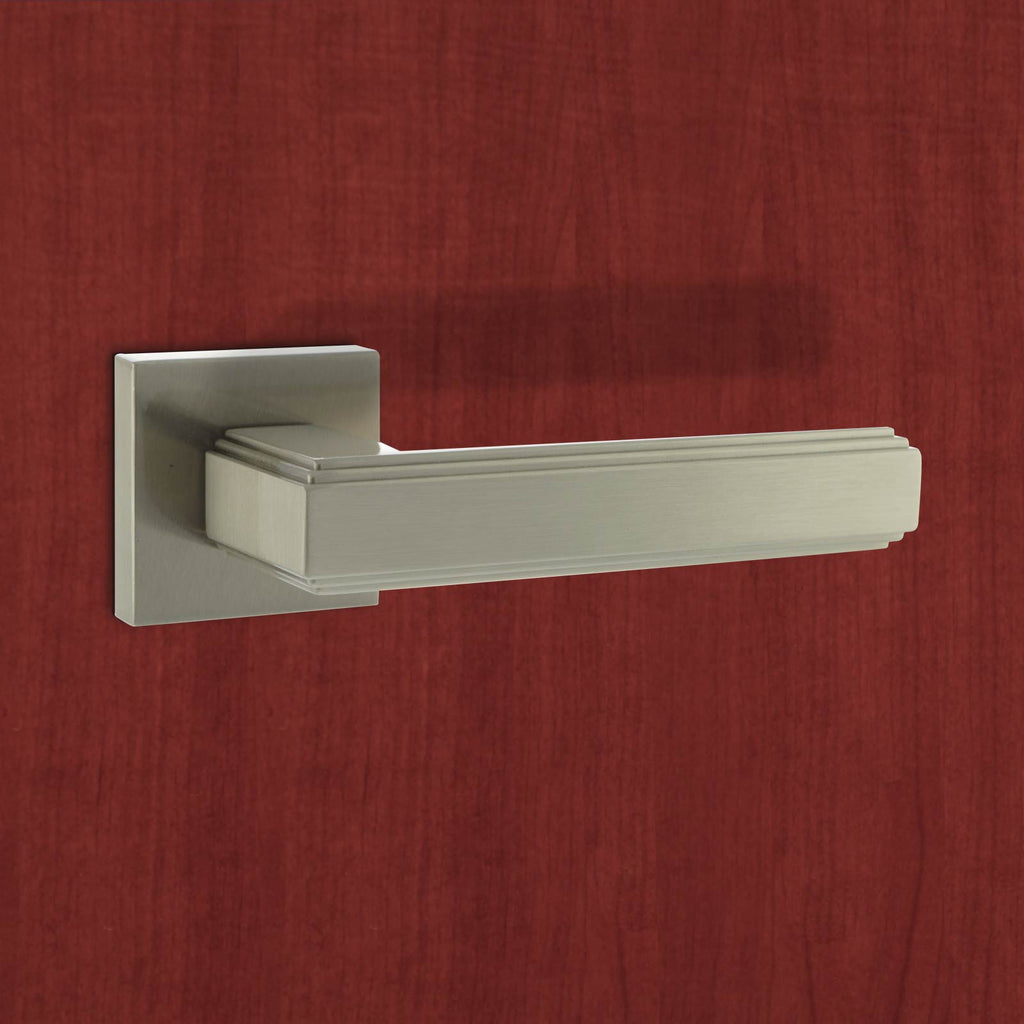 Forme Alila Designer Lever on Minimal Square Rose - Satin Nickel