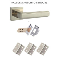 Forme Alila Designer Lever on Minimal Square Rose - Polished Nickel Handle Pack