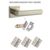 Forme Alila Designer Lever on Minimal Square Rose - Polished Nickel Handle Pack