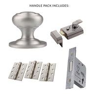 External M51 Centre Knob Front Door Handle Pack - Chrome Finish