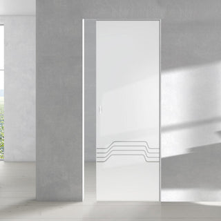Image: Allanton 8mm Obscure Glass - Clear Printed Design - Single Absolute Pocket Door