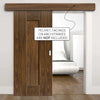 Single Sliding Door & Wall Track - Axis Walnut Shaker Door - Prefinished