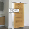 Single Sliding Door & Wall Track - Mistral Flush Oak Door - Decor Grooves - Prefinished