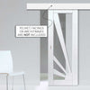 Single Sliding Door & Wall Track - Calypso Aurora White Primed Door - Clear Glass