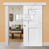 Single Sliding Door & Wall Track - Eccentro White Primed Door