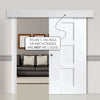 Single Sliding Door & Wall Track - Geo White Primed Door