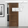 Single Sliding Door & Wall Track - Tigris Walnut Door - Prefinished